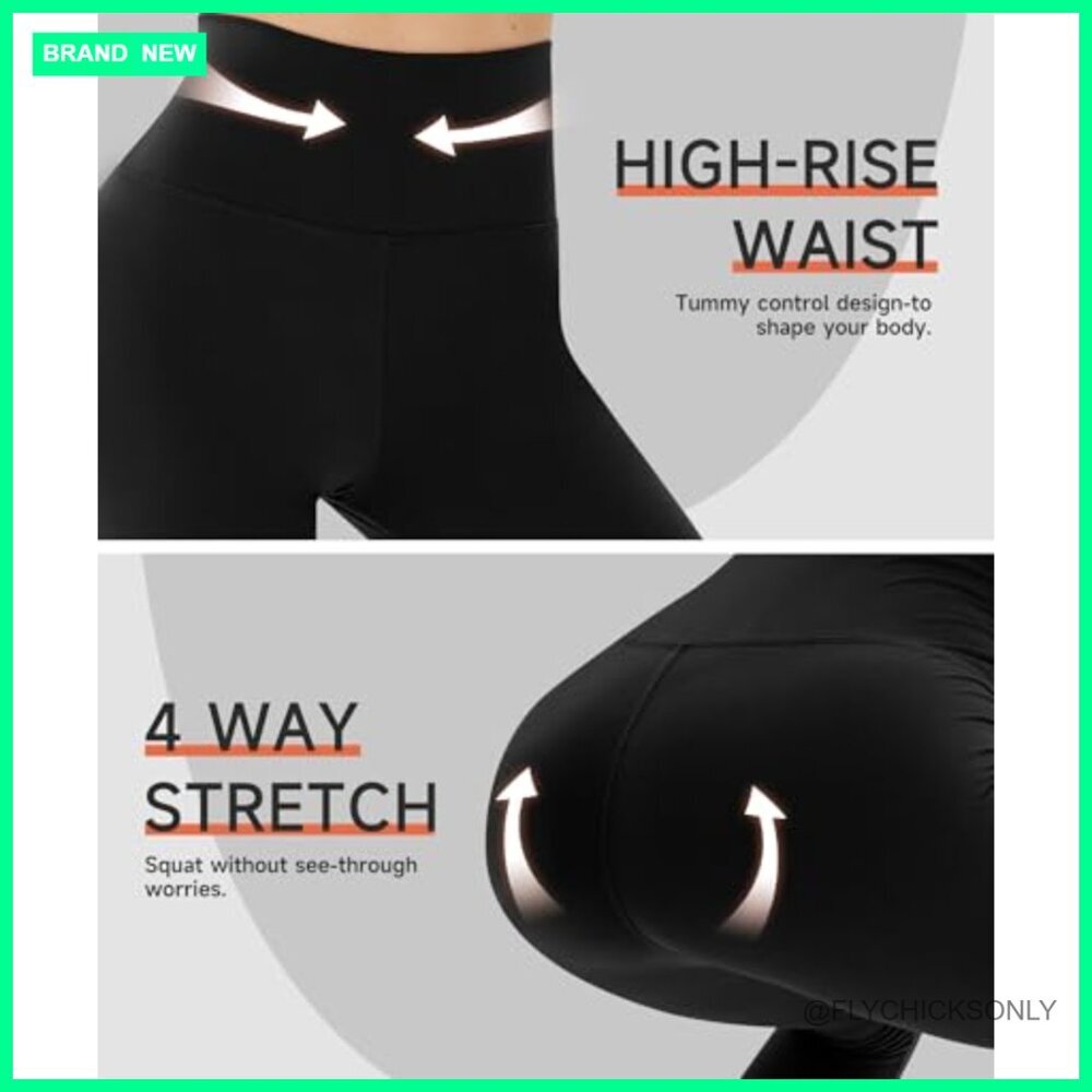 3 Pack High Waist Tummy Control Capri Leggings, Stretch Yoga Pants for Workout - Picture 4 of 7
